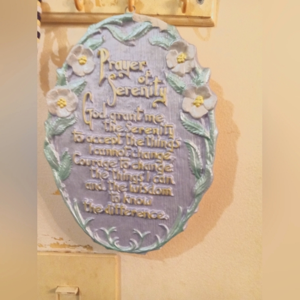 Ceramic, ornate display of the serenity prayer :-)